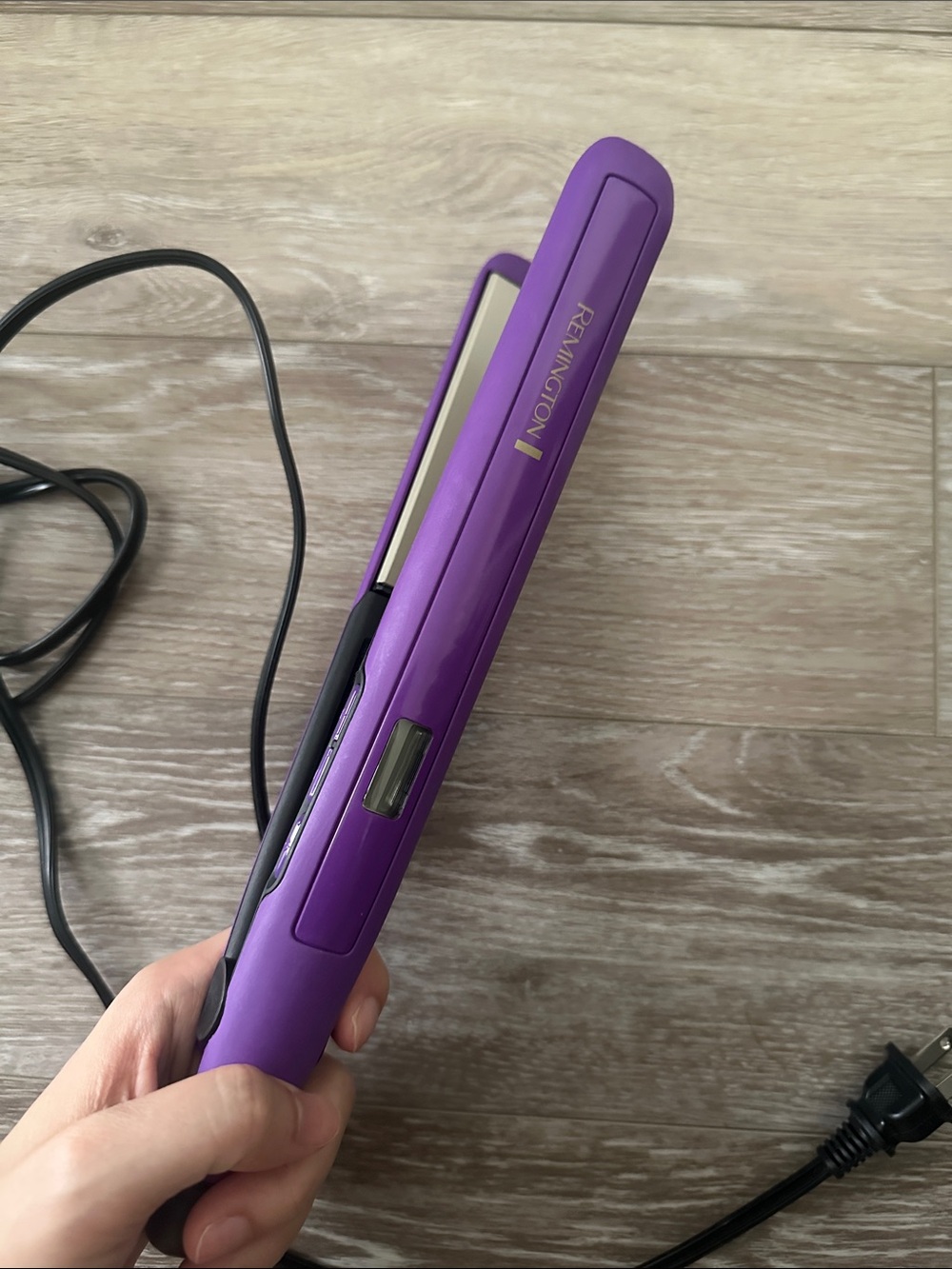Remington Purple Flat Iron with Gold Logo